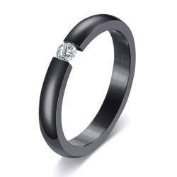 Solitärringe für Frauen 3mm dünner Edelstahl Verlobungsring Elegante Dame AAA CZ Stein Hochzeit Party Schmuck Bänder von Hokech