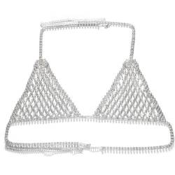 Strass BH Mesh Körper Kette Bikini Brust Accessoires Nachtclub Top Kristall Dessous Kette Rave Schmuck Frauen von Hokech