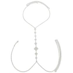 Strass Cross BH Kette Harness Bikini Kleidung Festival Accessoires Sexy BH Brust Kette Körperschmuck für Frauen von Hokech