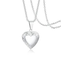 Sweet Peach Heart Love Chain Halskette für Frau Goldfarbe Edelstahl Herzförmige Fotobox Anhänger Halskette von Hokech