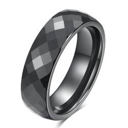 Trendige 6mm Schwarz & Weiß Rhombic Abschnitt Schneiden Keramik Ringe Schmuck Hochzeit Verlobungsringe für Frauen von Hokech