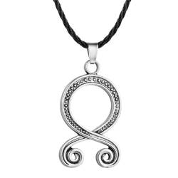 Trollkreuz Halskette für Männer Schwarzes Leder Wikinger Schutz heidnisch nordischen Anhänger Schwedische Folklore Amulett Schmuck Geschenk von Hokech