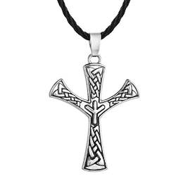 Vintage Kreuz Religiöse Herren Halskette Anhänger Nordischer Wikinger Schmuck Charm Punk Gothic Einfacher Schmuck von Hokech