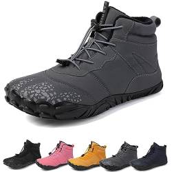 Barfußschuhe Winter, Outdoor Barfußschuhe Herren Damen Herbst Winter, Wasserdicht Barfussschuhe Barefoot Shoes (Grey C, 36) von Hokuto