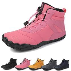 Barfußschuhe Winter, Outdoor Barfußschuhe Herren Damen Herbst Winter, Wasserdicht Barfussschuhe Barefoot Shoes (Pink, 36) von Hokuto