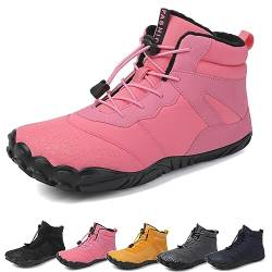 Barfußschuhe Winter, Outdoor Barfußschuhe Herren Damen Herbst Winter, Wasserdicht Barfussschuhe Barefoot Shoes (Pink, 44) von Hokuto