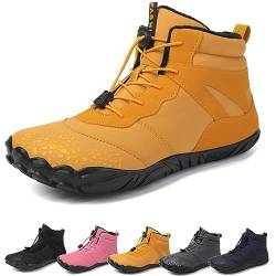 Barfußschuhe Winter, Outdoor Barfußschuhe Herren Damen Herbst Winter, Wasserdicht Barfussschuhe Barefoot Shoes (Yellow, 36) von Hokuto