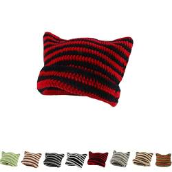 Cat Ear Beanie, Crochet Hats for Women Cat Beanies, Winter Warm Women Girls Boys Teens Cute Cat Ears Hats (A-4) von Hokuto