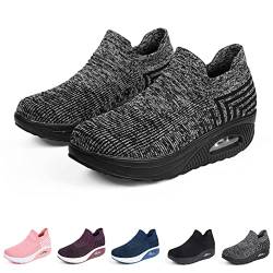 Damen Air Cushion Slip-on Orthopädische Hausschuhe, Orthopädische Hausschuhe Damen, Orthopedic Diabetic Walking Shoes (Grey, Adult, Women, Numeric_38, Numeric, eu_Footwear_Size_System, medium) von Hokuto