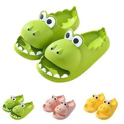 Dino-Hausschuhe, lustige Cartoon-Dinosaurier-Sommerhaus-Anti-Rutsch-Slipper mit offener Zehenpartie (Army Green, adult, women, numeric_35, numeric_range, eu_footwear_size_system, numeric_36, wide) von Hokuto