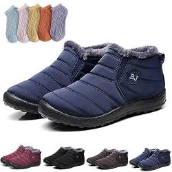 Hokuto Boojoy Stiefel, Boojoy Winter Shoes, Boojoy Winterstiefel, Fur Lining Waterproof Warm Ankle Boots With 5 Pairs Socks (Blau, adult, numeric_40, numeric, eu_footwear_size_system, wide) von Hokuto