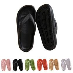 Hokuto Cozy Slides Original Flipflop, Pummy Hausschuhe, Flip Flops Mit FußBett Damen, Slipper Damen Sommer (Black, adult, numeric_42, numeric_range, eu_footwear_size_system, numeric_43, wide) von Hokuto