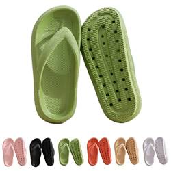 Hokuto Cozy Slides Original Flipflop, Pummy Hausschuhe, Flip Flops Mit FußBett Damen, Slipper Damen Sommer (Green, adult, numeric_36, numeric_range, eu_footwear_size_system, numeric_37, wide) von Hokuto