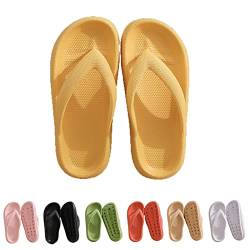 Hokuto Cozy Slides Original Flipflop, Pummy Hausschuhe, Flip Flops Mit FußBett Damen, Slipper Damen Sommer (Yellow, adult, numeric_44, numeric_range, eu_footwear_size_system, numeric_45, wide) von Hokuto