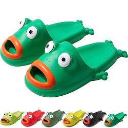 Hokuto Frog Slippers Unisex Frog Slides Sandals Cartoon Funny Fish Slides Non-slip Comfort Slippers (Green, adult, women, numeric_42, numeric_range, eu_footwear_size_system, numeric_43, medium) von Hokuto