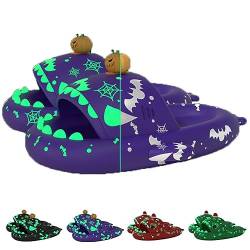 Hokuto Halloween Shark Slippers Halloween Shark Slides Christmas Spooky Shark Slides Glow in the Dark (Halloween purple, Erwachsene, Damen, 36, Numerisch (von/bis), EU Schuhgrößensystem, 37, M) von Hokuto