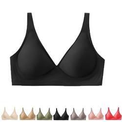 Hokuto Lavania - Nahtloser Premium Komfort BH, Removable Padded Seamless Bra Wireless (L, Schwarz) von Hokuto