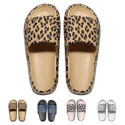 Hokuto Leopard Sandals For Women Men, Leopard Print Shoes Women, 2023 Summer Animal Leopard Slippers Slides Flats (Khaki, EU 44-45) von Hokuto