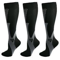 Hokuto Minasa KompressionsstrüMpfe FüR Schmerzfreie Beine & FüßE, OrthopäDische Kompressionssocken Plantar Fasciitis Socken (Black, L/XL) von Hokuto