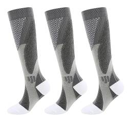 Hokuto Minasa KompressionsstrüMpfe FüR Schmerzfreie Beine & FüßE, OrthopäDische Kompressionssocken Plantar Fasciitis Socken (Gray, L/XL) von Hokuto