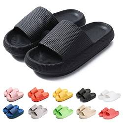 Hokuto Pummy Hausschuhe Original, Pummy Cozy Hausschuhe, Leicht FüR Zuhause Badezimmer Paar Sandalen (Schwarz, adult, men, numeric_34, numeric_range, eu_footwear_size_system, numeric_35, wide) von Hokuto