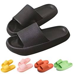 Hokuto Pummy Hausschuhe Original Pummis Weiche Damen Pummies Cozislides Wolkenschuhe Cozy Slides (Black, adult, women, numeric_36, numeric_range, eu_footwear_size_system, numeric_37, wide), Schwarz von Hokuto