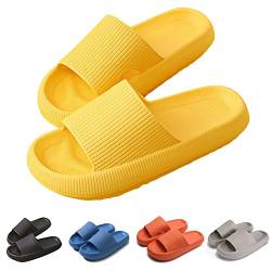 Hokuto Pummy Hausschuhe Original Sommer Pummis Weiche Damen Pummies Cozislides Wolkenschuhe Cozy Slides (Yellow, adult, women, numeric_40, numeric_range, eu_footwear_size_system, numeric_41, wide) von Hokuto