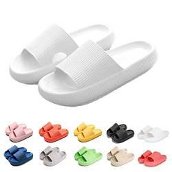 Hokuto Schlappis Wolken Damen, Cozy Slides, Cosyslides Wolkenslipper Original, Weich Rutschfeste Hausschuhe (Weiß, adult, numeric_36, numeric_range, eu_footwear_size_system, numeric_37, wide) von Hokuto