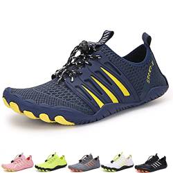 Hokuto Waxify Barfussschuhe Fivefinger Zehenschuhe Herren Damen Traillaufschuhe Barfußschuhe Sneaker Fitnessschuhe (A092 Blue, Adult, Men, Numeric_42, Numeric, eu_Footwear_Size_System, medium) von Hokuto