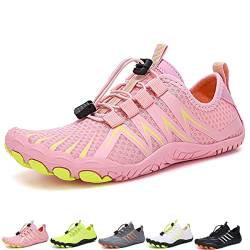 Hokuto Waxify Barfussschuhe Fivefinger Zehenschuhe Herren Damen Traillaufschuhe Barfußschuhe Sneaker Fitnessschuhe (A35 Pink, Adult, Men, Numeric_46, Numeric, eu_Footwear_Size_System, medium) von Hokuto