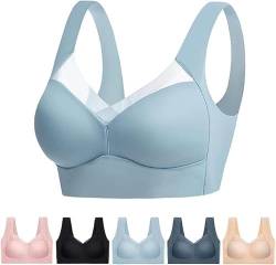 Hokuto Wmbra BH, Wmbra Haltungskorrektur BH, Ohne BüGel Push Up BH FüR Seniorinnen (as3, Alpha, 3X_l, Regular, Regular, Graublau) von Hokuto