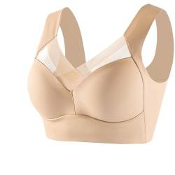 Hokuto Wmbra BH Original, Wmbra Haltungskorrektur BH Das Original, Summer Wireless Push-Up Comfort 2.0, Full Back Cover Plus Size BH S-5XL (DE/NL/SE/PL, Alphanumerisch, 4XL, Regular, Regular, beige) von Hokuto