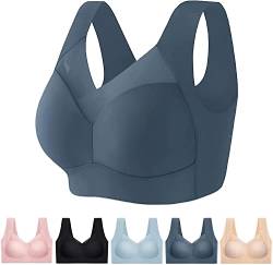 Hokuto Wmbra Haltungskorrektur BH, Wmbra BH, Ohne BüGel Push Up BH FüR Seniorinnen (DE/NL/SE/PL, Alphanumerisch, 4XL, Regular, Regular, Königsblau) von Hokuto