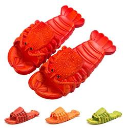 Hummer Schlappen, Hummer Flip Flops, Hummer Hausschuhe, Sommer lustige Strand Pool Party Persönlichkeits Hausschuhe Unisex (38/39, Rot, numeric_38) von Hokuto