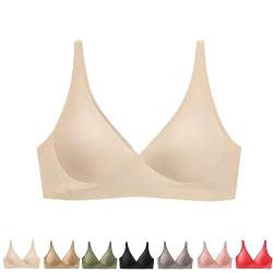 Lavania - Nahtloser Premium Komfort BH, Removable Padded Seamless Bra Wireless (S, Heller Hautton) von Hokuto