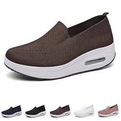 Orthopädische Schuhe Damen Air Cushion Slip On Walking Orthopedic Diabetic Walking Shoes Freizeit Mesh Atmungsaktiv Sandals (Brown, Erwachsene, Damen, 35, Numerisch, EU Schuhgrößensystem, M) von Hokuto