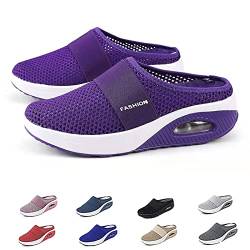 Orthopädische Schuhe Damen Air Cushion Slip On Walking Orthopedic Diabetic Walking Shoes Freizeit Mesh Atmungsaktiv Sandals (Lila, Erwachsene, Damen, 43, Numerisch, EU Schuhgrößensystem, M) von Hokuto