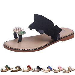 Pineapple Sandals for Women, Pineapple Flip Flops Women Clip Toe Cute Summer Boho Sandals (Black, adult, women, numeric_39, numeric, eu_footwear_size_system, medium) von Hokuto