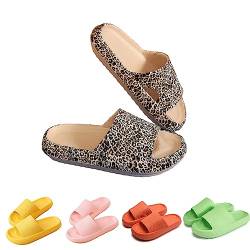 Pummy Original Damen Cozislides Wolkenschuhe Weiche Hausschuhe FüR Innen Und AußEn Badeschuhe (Leopard Print, adult, women, numeric_42, numeric_range, eu_footwear_size_system, numeric_43, wide) von Hokuto