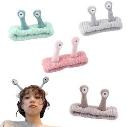 Snail Eye Spa Headband, 4Pcs Cute Snail Spa Day Headband Makeup For Washing Face (Pink+Green+Grey+Khaki) von Hokuto