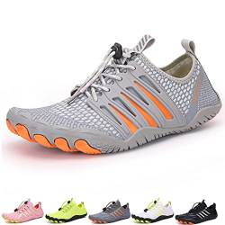 Waxify Barfussschuhe Fivefinger Zehenschuhe Herren Damen Traillaufschuhe Barfußschuhe Sneaker Fitnessschuhe (A092 Gray, Adult, Men, Numeric_42, Numeric, eu_Footwear_Size_System, medium) von Hokuto