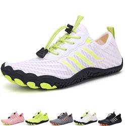 Waxify Barfussschuhe Fivefinger Zehenschuhe Herren Damen Traillaufschuhe Barfußschuhe Sneaker Fitnessschuhe (A34 White, Adult, Men, Numeric_41, Numeric, eu_Footwear_Size_System, medium) von Hokuto