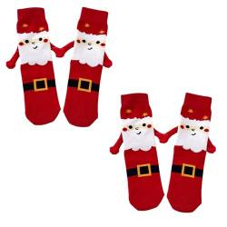 2 Paar Lustige Magnetische Socken Mit Händen Hand In Hand Socken Freundschaftssocken Magnet Socken, Baumwoll Mittelkalbsocken, Weihnachtszubehör Geschenk Für Neujahr Winter Weihnachten von Holdes