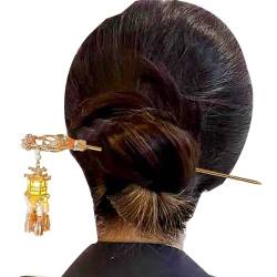 Haarstäbchen mit Baumeln - Leuchtende Haarstäbchen mit Juwel - Retro chinesische Haar-Essstäbchen mit leuchtender Laternen-Quaste, alter Stil, leuchtende Haarnadel für Frauen Holdes von Holdes