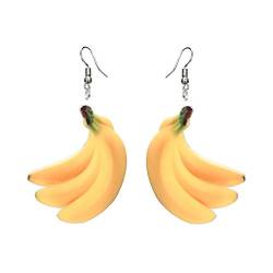 Holibanna 1 Paar Frucht Tropfen Ohrringe Kreative Baumeln Ohrringe Hawaii Ohrringe für Frauen Mädchen Acryl Party Dekoration (Banane) von Holibanna