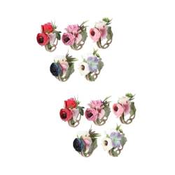 Holibanna 10 Stk Handgelenksblume Für Die Hochzeit Haarschmuck Mit Blumen Handblumenarmband Blumenstift Für Den Abschlussball Florale Corsage Am Handgelenk Deko Stirnband Koreanisch Braut von Holibanna