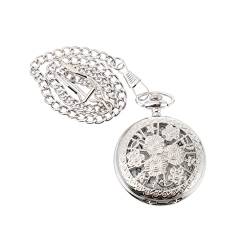 Holibanna 1stk Taschenuhr Jubiläum Silberanhänger Für Männer Kleid Hängende Uhr Herrenuhren Blumen- Geburtstag Papa Hochzeit Krankenschwester Uhr Mann Stahl Fräulein Legierung Golf Quarz von Holibanna