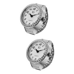 Holibanna 2 STK Ringuhr dekorative Uhr Ziffern Fingeruhr Digitaluhr für Frauen Damenuhren Herrenuhren Mini-Fingeruhr Mini-Uhr wählen Geschenk Uhrenring Anschauen Männer und Frauen Metall von Holibanna