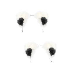 Holibanna 2 Stk Stirnband mit Katzenohren modische Stirnbänder Festival-Party-Kopfbedeckung kopfschmuck Haarbänder Haarband mit Katzenohren Haarband ankleiden Mode Requisiten Plastik Weiß von Holibanna