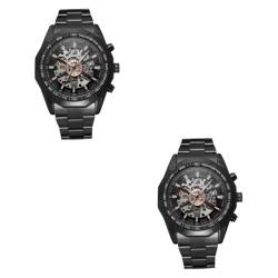 Holibanna 2St mechanische Herrenuhr mechanische Armbanduhr automatische Armbanduhr Schwarzgesichtig mechanische Uhr Anschauen Mann von Holibanna